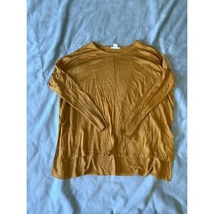 HM Mustard Yellow Fine Knit Oversized High Low Sweater Small